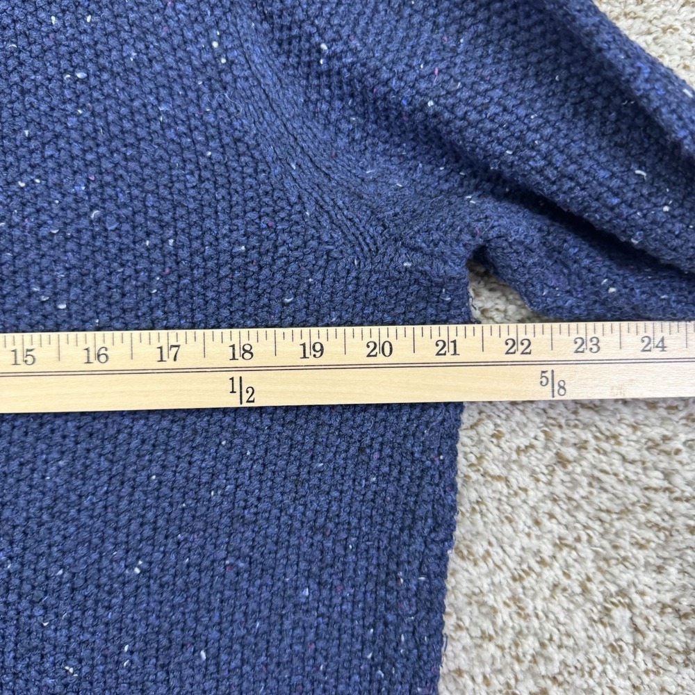LL Bean Cable Knit Sweater Women's XL Speckled Blue Cotton Blend 290395 Crewneck - Picture 13 of 15